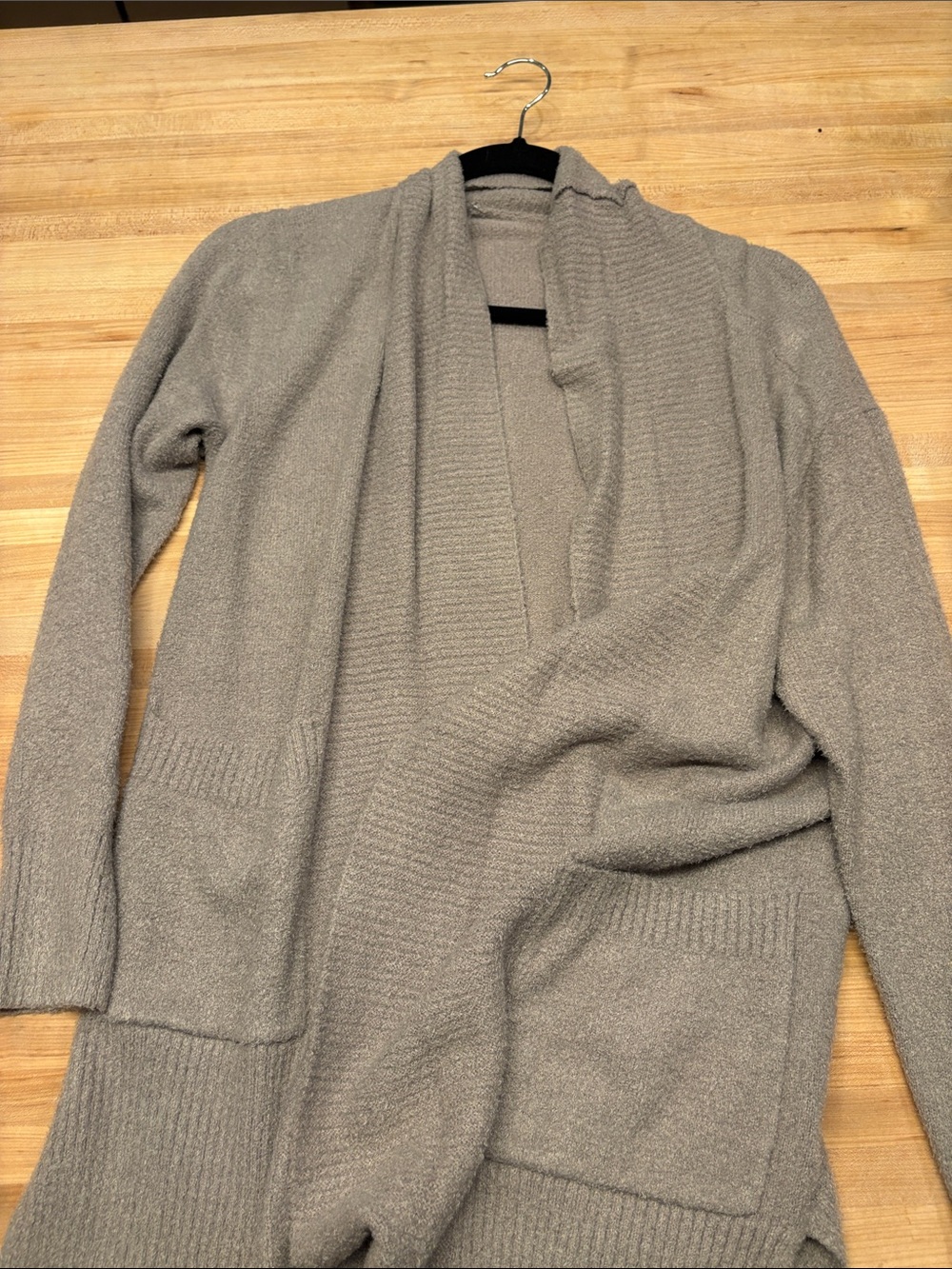 Rachel Zoe gray/ mauve very soft cardigan with front pockets